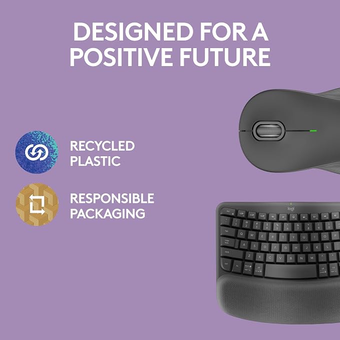 Logitech Wave Keys MK670 Combo Wireless Keyboard and Mouse - Graphite | Signature M550 L, comfortable natural typing, Bluetooth, Logi Bolt, multi-OS, Windows/Mac compatibility - Image 9
