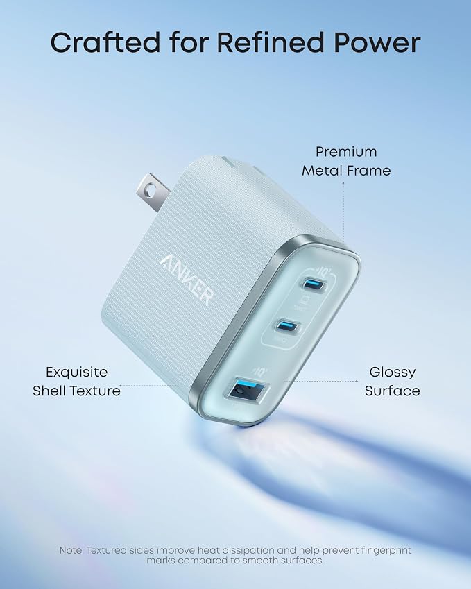Anker Nano 70W Max 3-Port Fast Charger USB C, Type C Charger Fast Charging | Compact and Stylish USB C Charger Block, for iPhone 17/17 Pro Max/16 Series, MacBook Pro, iPad (Black, Cable Included) - Image 5