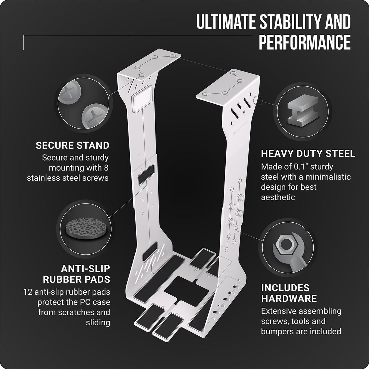Heavy Duty under desk PC holder – Adjustable and up to 77 lbs load capacity - Image 5