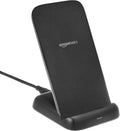 Amazon Basics Wireless Phone Charger Stand, 10W Qi Certified with USB Cable, Compatible with iPhone 16/15/14/13/12/11/X, Samsung & More, with USB Cable, Black (No AC Adapter) by AmazonBasics