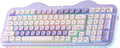 YUNZII C98 Cute Cake Wireless Mechanical Keyboard(Purple, Milk Switch) | 99 Keys with Number Pad, Hot Swap, PBT MOA Keycaps, BT5.0/2.4G/USB-C, Gasket Mount, Custom RGB Backlit for Win/Mac by YUNZIIMECHANICALKEYBOARD
