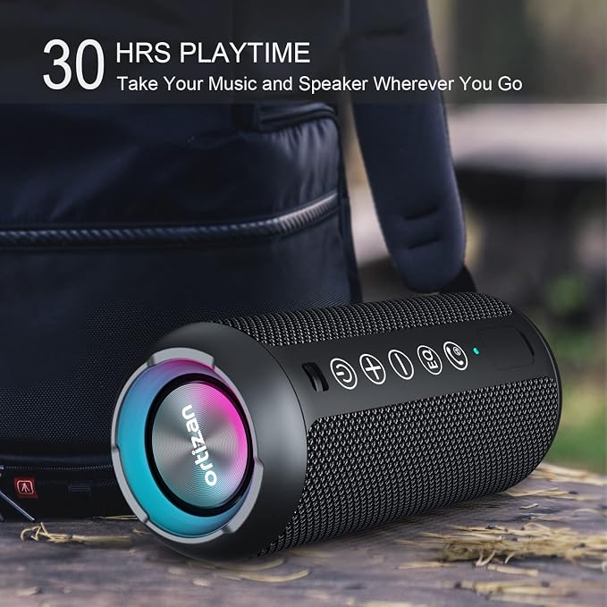 Ortizan X10 Portable Bluetooth Speaker (1st Gen), IPX7 Waterproof, Wireless | Big Sound and Deep Bass, TWS Pairing, 30Hrs of Playtime, for Home/Party/Outdoor/Beach, Birthday Gifts for Men Women - Black - Image 4
