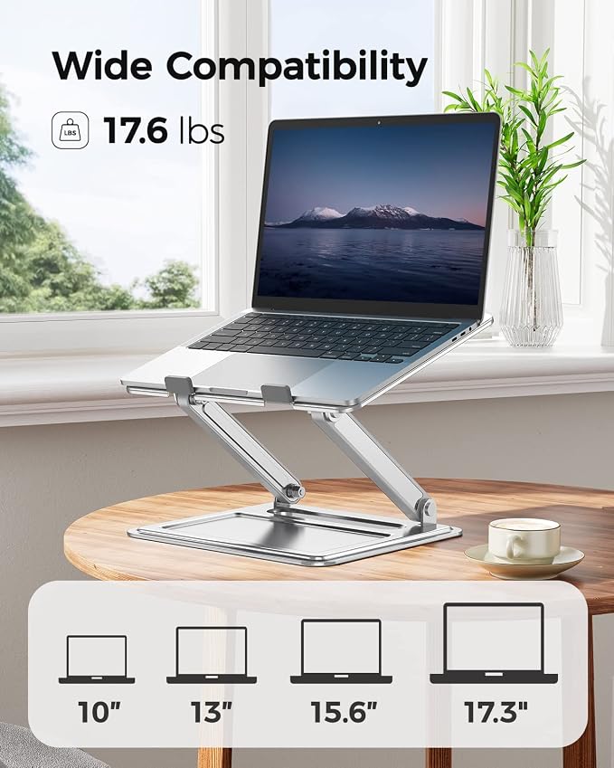 Adjustable Laptop Stand, Portable for 17.3inch Laptops, Holds Up to 17.6lbs, Ergonomic Posture & Heat Dissipation - Image 4