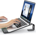 LOXP Laptop Stand for Desk, Aluminum Laptop Riser Holder with Wrist Support | Removable Notebook Stand Ventilated Cooling Computer Riser Ergonomic Lectern Mount Compatible with 10-17” Laptops by LOXP