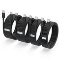 4-Pack (6ft 6ft 10ft 10ft) 60W USB C to USB C Fast Charging Cable | Type C to C Charger Cord Compatible with iPhone 17, 17 Air,16,16 Plus,15, Pro Max, iPad Pro, Galaxy S24/S23/S22 - Black by TZBAY