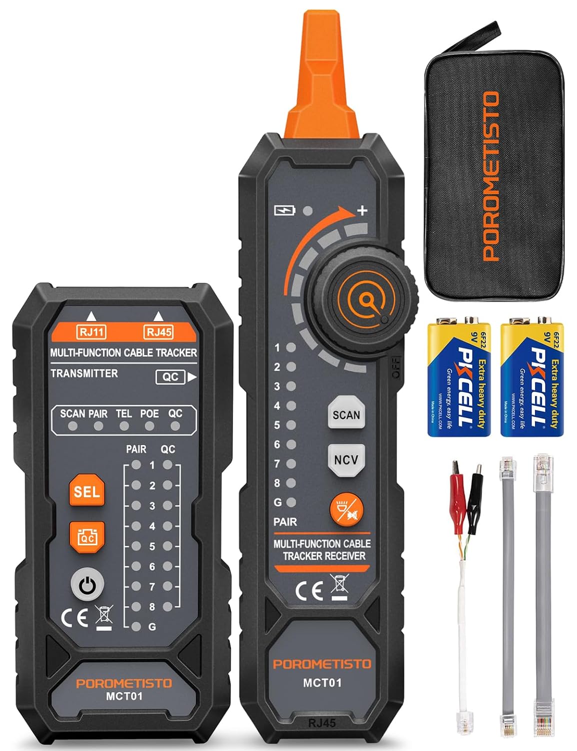 MCT01 4-in-1 Network Cable Tester-POROMETISTO,Telephone Line Polarity by POROMETISTO