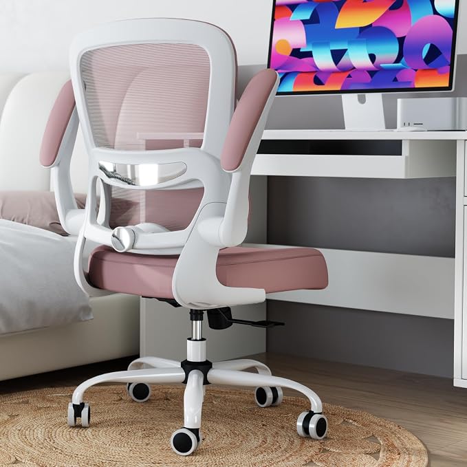 TRALT Office Chair - Ergonomic Desk Chair with Adjustable Lumbar Support, Mesh Computer Chair, Executive Chair for Home Office Comfortable Lumbar Support (1, Pink) - Image 9