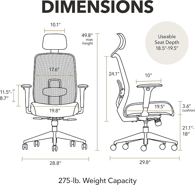 HON Altern Ergonomic Office Chair, Office Desk Computer Chair, Peacock | Mesh desk chair with lumbar support, headrest, seat slide, adjustable arms, computer chair for home office productivity - Image 2