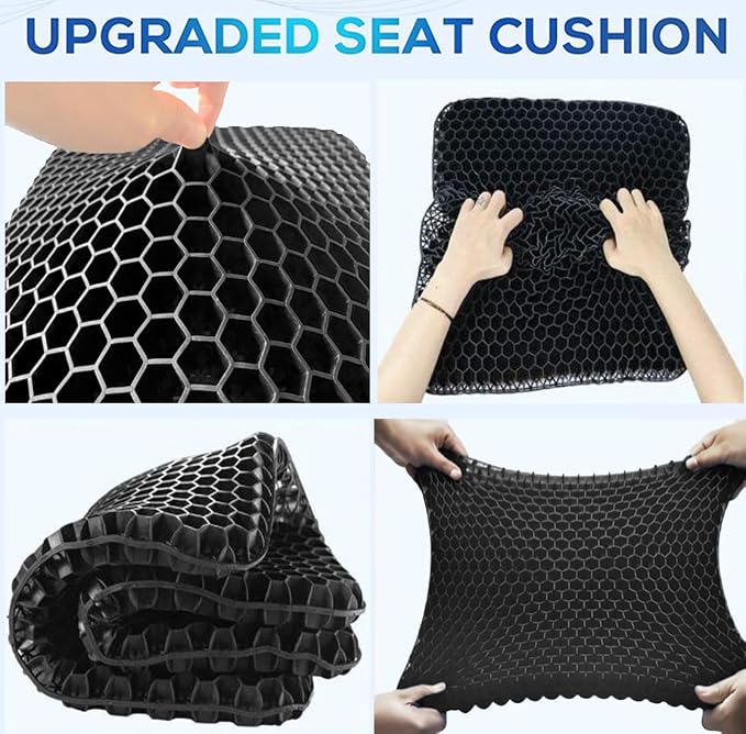 20" Gel Seat Cushion for Long Sitting Pressure Relief(Jumbo&Thick) - Wheelchair Cushion for Pressure Sores - Back, Sciatica & Tailbone Pain Relief Cushion- Non-Slip Butt Pillow for Office, Home, Car - Image 3