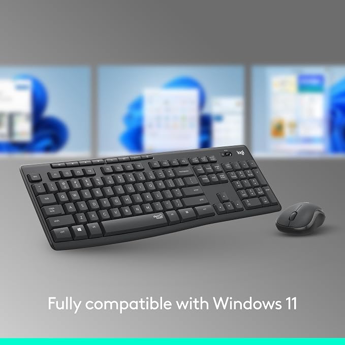 Logitech MK295 Full Size Silent Wireless Keyboard Mouse Combo - Off White | Full size keyboard with SilentTouch technology, compact ambidextrous mouse with silent click switches, Windows compatible - Image 8