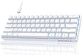 DIERYA 60% Mechanical Keyboard, DK61se Wired Gaming Keyboard with Brown Switches, LED Backlit Ultra-Compact 61 Keys Mini Office Keyboard for Windows Laptop PC Gamer Typist（White） by DIERYA