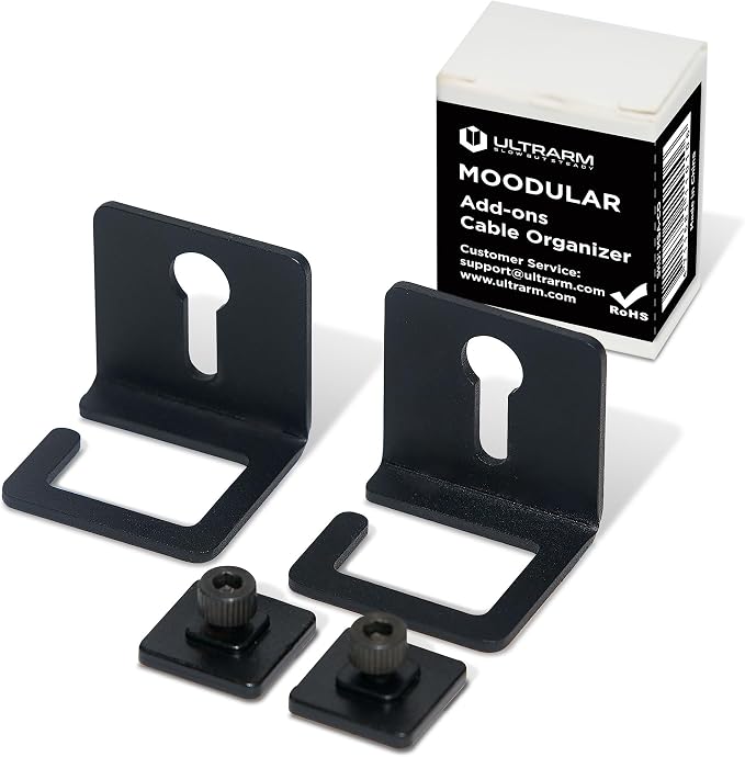 Moodular Cable Organizer 2-Pack Add-On for Rails, Do Not Use Alone | Accessory Only, Cables Organized, Hidden Yet Accessible, Durable & Secure, Tangle-Free & Efficient, Metal, Black, MSA-CO by ULTRARM