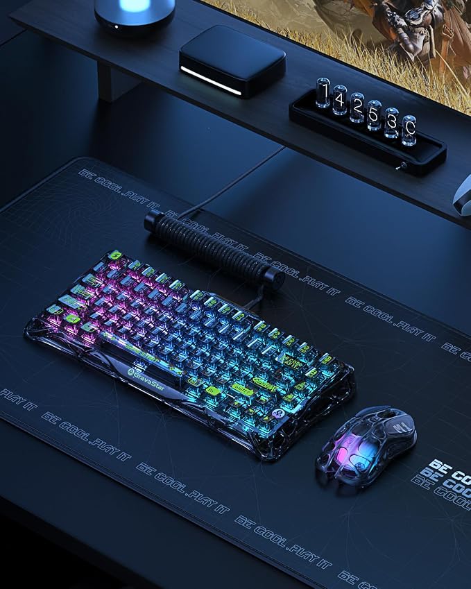 GravaStar Mercury K1 Lite 75% Wireless Mechanical Gaming Keyboard RGB | Gasket Mount, Hot Swappable Linear Switches, Creamy Sound Keyboard, 2.4GHz/USB-C/Bluetooth 5.0, for Win/Mac - Image 7