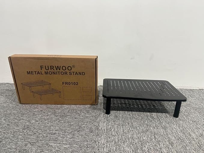 FURWOO 2 Pack Laptop Stand Desk Monitor Stand for Computer Printer Notebook 3 Height Adjustable Laptop Riser for Office Home School Black - Image 8