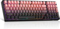 MageGee LIGHT100 Wireless Creamy Keyboard, Gasket Structure Hot Swappable, 2.4G/USB-C/BT5.0 RGB Backlit Mechanical Gaming Keyboard for Win/Mac/PC, 8000mAh Battery, Side Printed PBT Keycap, Pink by MageGee