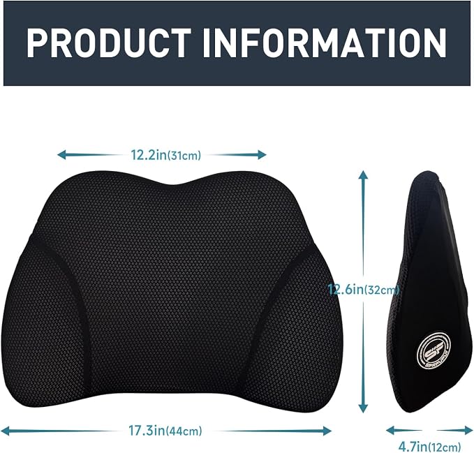 Make Relaxing Lumbar Support Pillow, Back Pillow for Lower Back Pain Relief | 100% Memory Foam Lumbar Pillow with Breathable Removable Cover - Improve Sitting Posture & Back Pain Relief Suport Pillow - Image 2