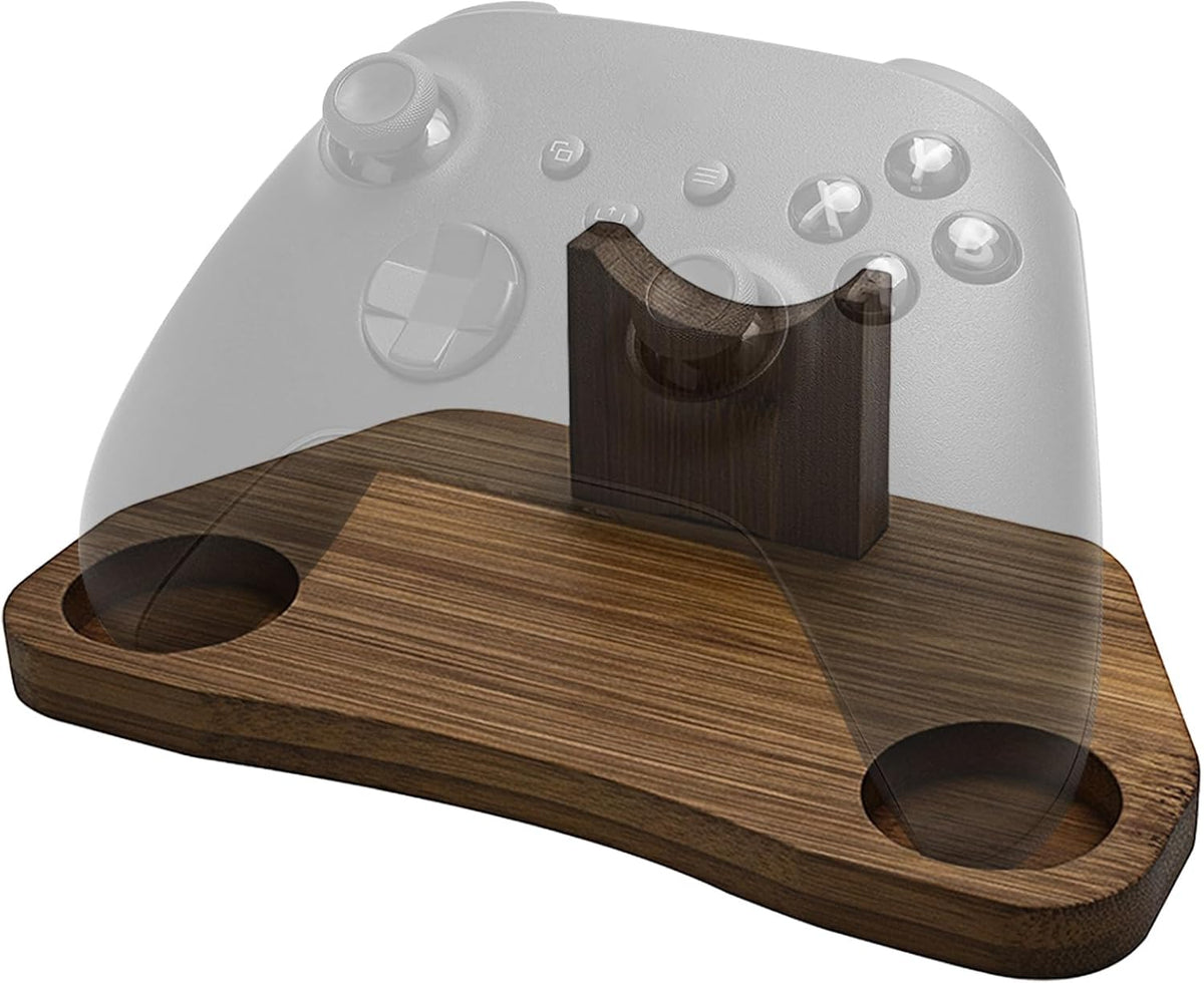 Bamboo Controller Holder Stand Compatible with PS4, PS5, Xbox Series X/S, Switch Pro, 8BitDo Pro 2, Universal Desk Game Accessories (Dark Brown) by TOCCOOL