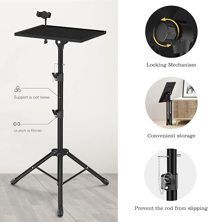 Facilife Projector Stand Tripod - Laptop Tripod Projector Stand Adjustable Height 22 to 47 Inch, Projector Tripod Stand, Tripod for Porjector, Projector Stand for Outdoor Movies - Image 3