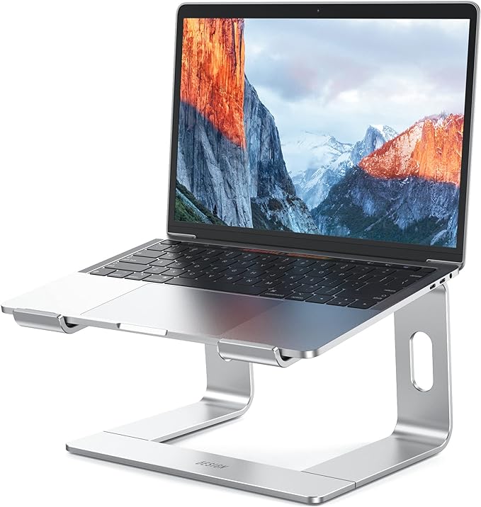 BESIGN LS03 Aluminum Laptop Stand, Ergonomic Detachable Computer Stand, Notebook Riser, Laptop Mount Compatible with Air, Pro, Dell, HP, Lenovo More 10-15.6" Laptops, Silver by BESIGN