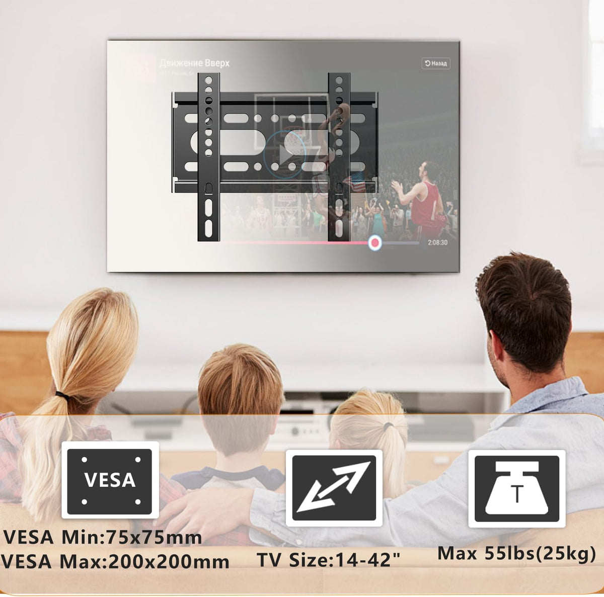 Fixed TV Wall Mount for 14-42" TVs Low Profile Wall Mount TV Bracket - Image 2