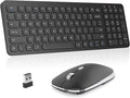 cimetech Wireless Keyboard and Mouse Combo - Black | Compact quite scissor-switch keyboard with optical mouse, includes USB-A Nano Receiver, for Computer,Mac,Laptop,PC,Windows by cimetech
