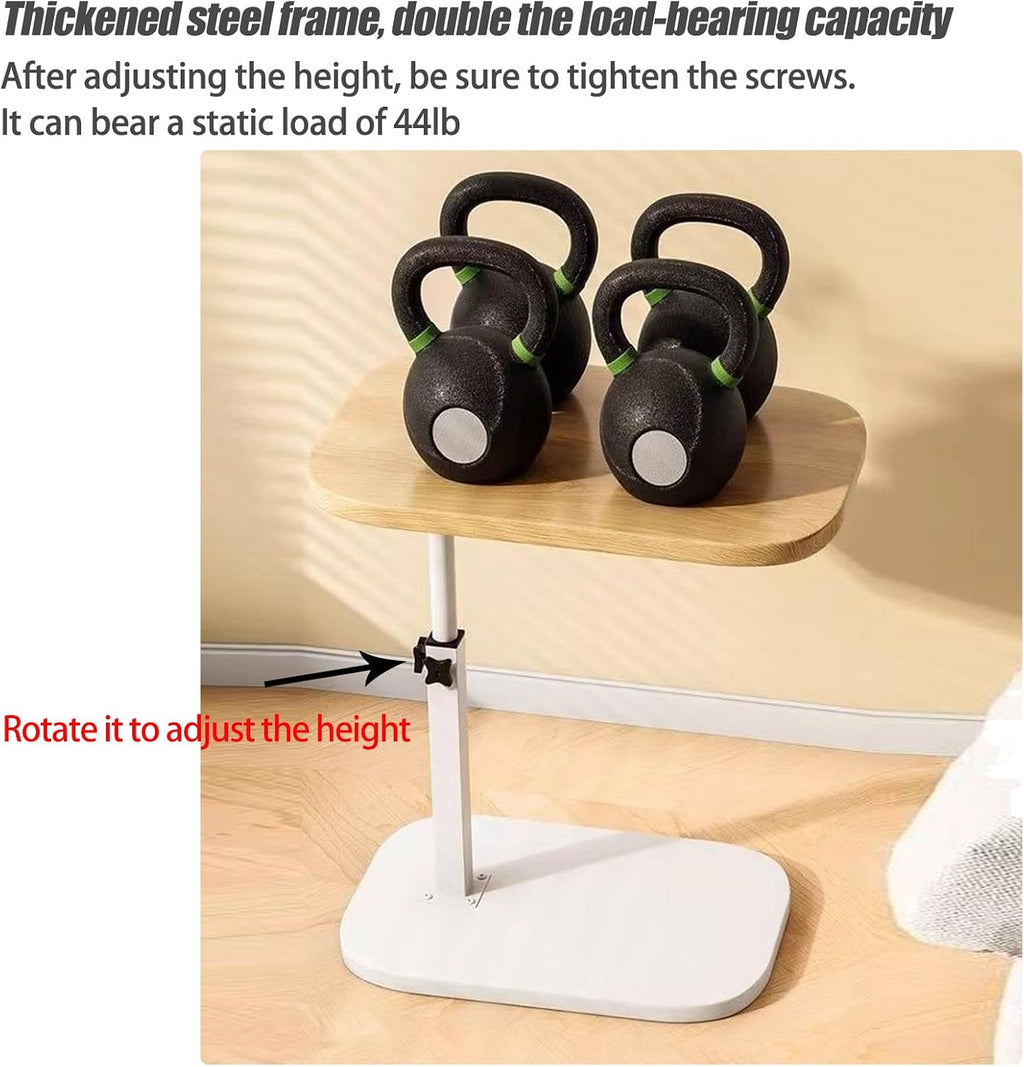 2 Set Pedestal Adjustable c Table for Small Spaces，C Shaped End Table Desktop can Turn 360° and the Height of the Sofa Small TV Tray Table Can be Adjusted for Couch - Image 6