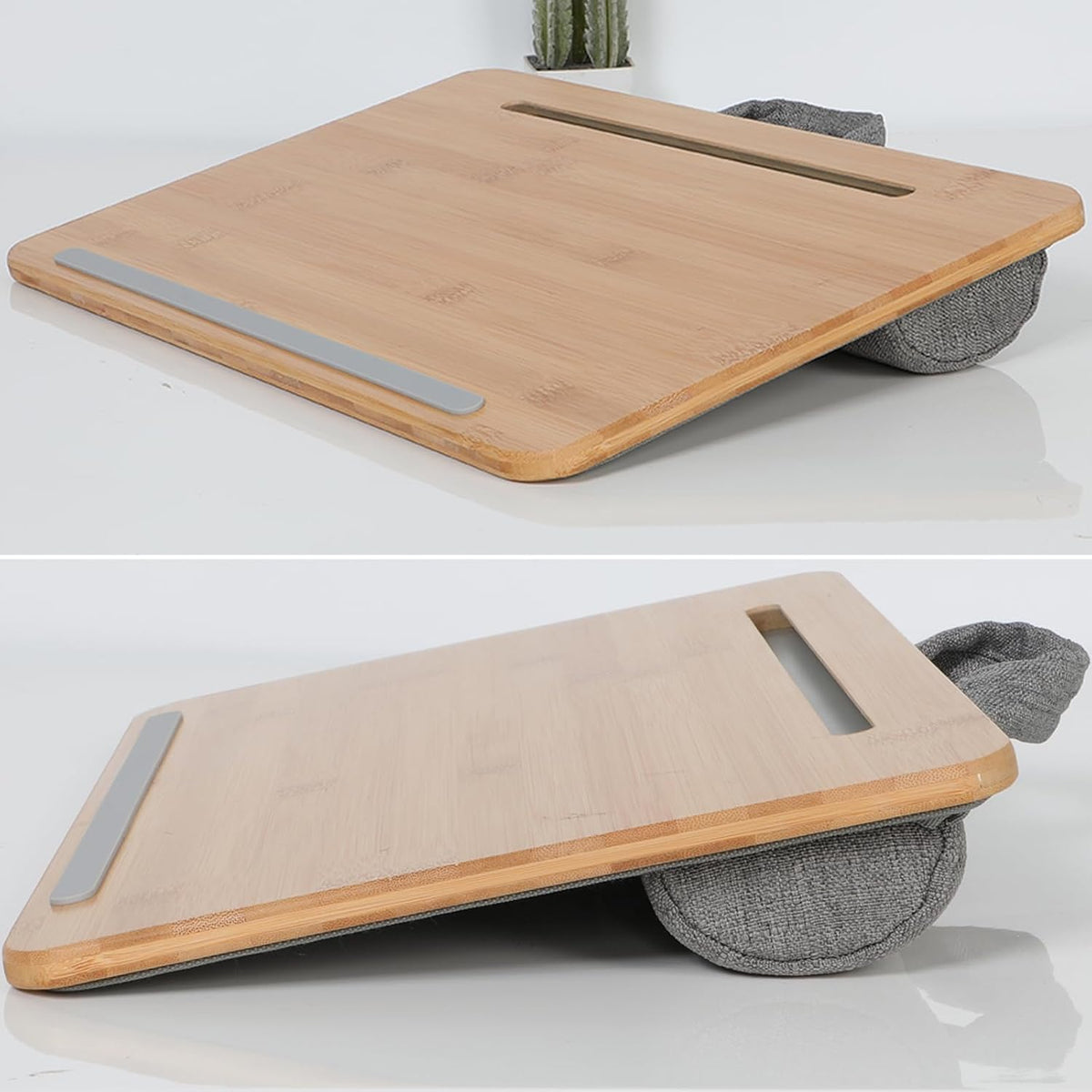 SUMISKY Portable Laptop Desk with Cushion and Phone Holder Bamboo Laptop Stand for Sofa Fits Up to 14 Inches - Image 5