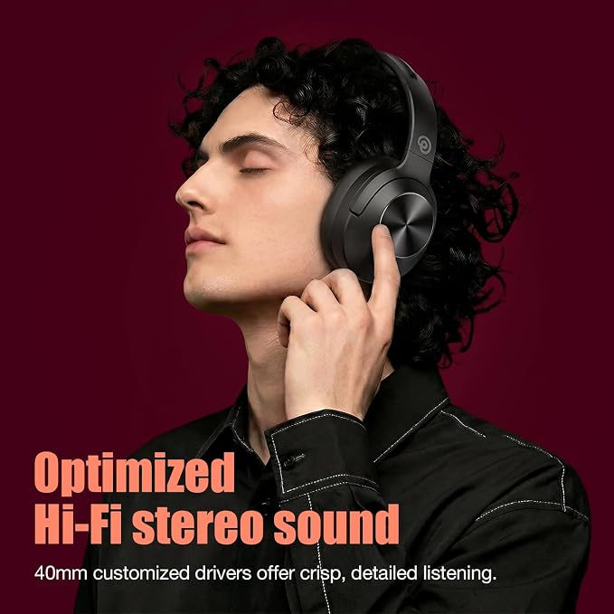 Vonaural Active Noise Cancelling Headphones, Upgraded Wireless Bluetooth Headphones Over Ear (Carbon Black) - Image 5