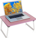 Foldable Lap Desk, Laptop Stand Bed Table Tray for Couch | Portable Breakfast Serving Tray, Lightweight Mini Lap Table, Works Great as Tablet Desk for Working, Reading & Writing, Pink by Unknown