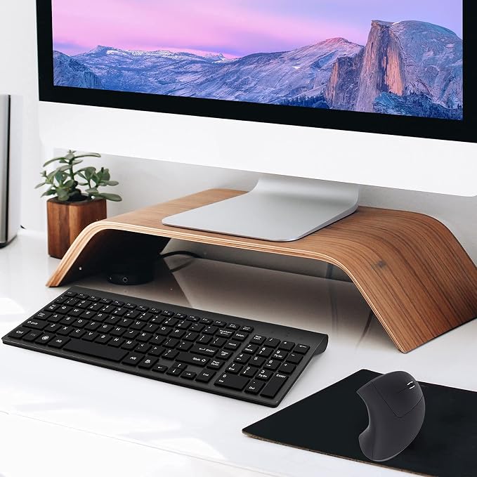 2.4GHz Wireless Vertical Ergonomic Mouse and Keyboard Combo Ultra-Thin Portable Size for PC Desktop Computer Laptop Mac Tablet - Image 7