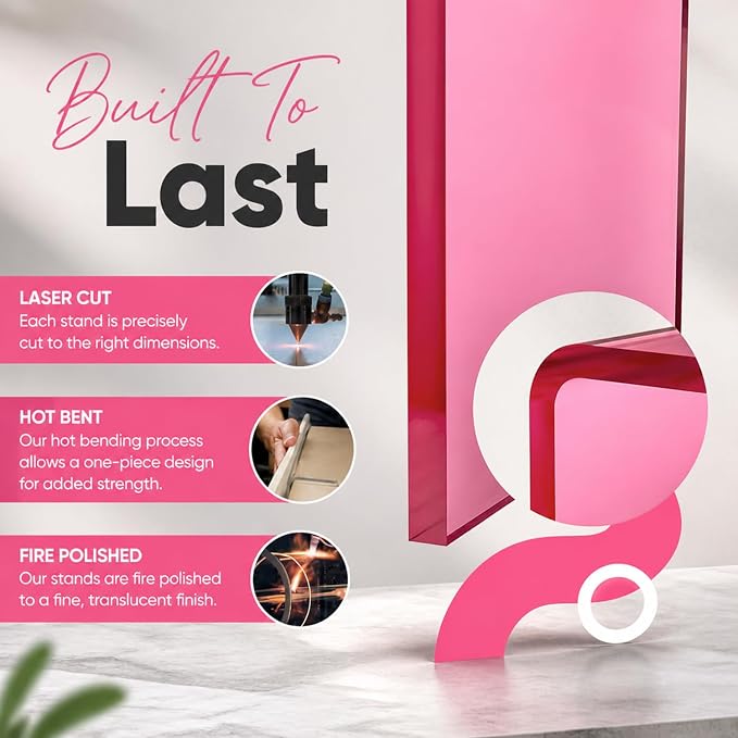 Ergonomic Acrylic Monitor Stand with Storage - Bright Pink Desktop Organizer for Back Pain Relief & Space Saving, Stylish & Modern Desktop Organizer(Home/Office Use) - Image 6