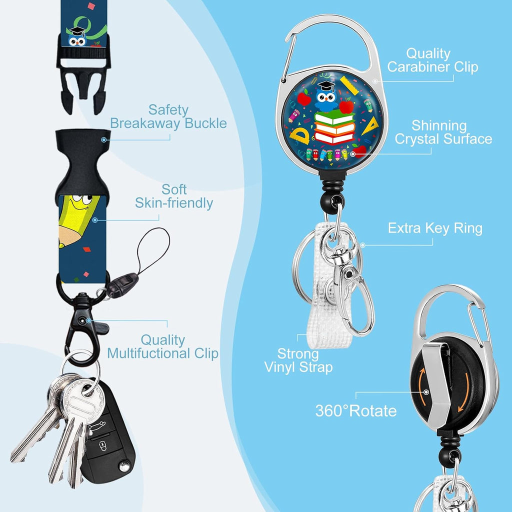 Teacher Lanyard with ID Holder, Cute Owl Lanyards for ID Badges - Image 4