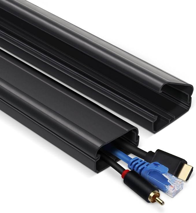 39in TV Cord Hider - Cord Covers for Wall Mounted TV Cable Hider Wall Kit | Wire Hiders for TV on Wall, Wire Covers for Cords, Cable Concealer Hide Cords, 1.5"W*0.75"H*13inL*3, Black by YCLYC