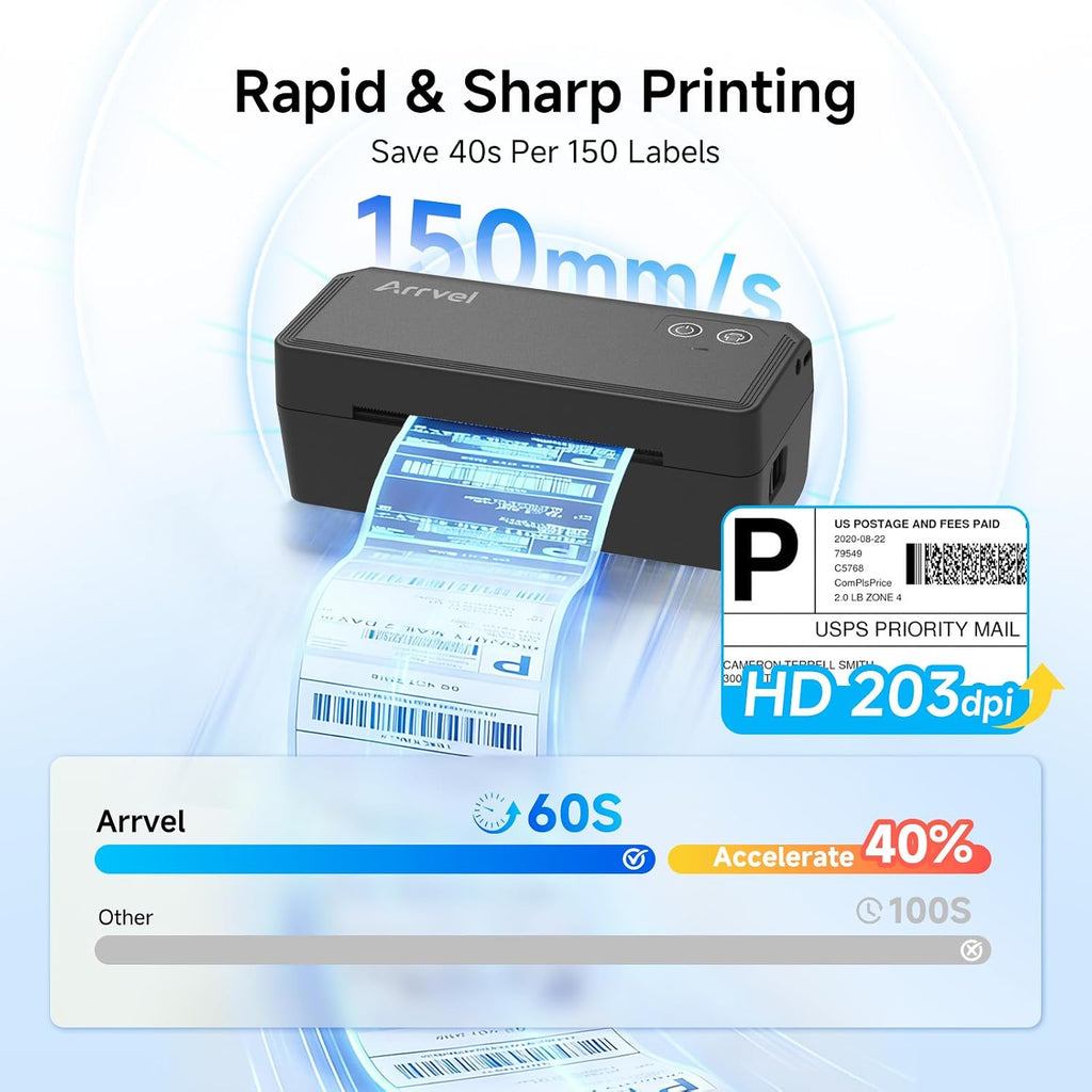 Bluetooth Thermal Label Printer w/ Stand, 4x6 Shipping Label Printer - Image 4