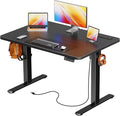 Huuger Electric Standing Desk with Power Outlets and USB-C Port, 39 X 24 Inch Height Adjustable Desk, Sit Stand Desk for Home Office, Computer & Gaming Desk with 4 Presets, Stable Steel Frame, Black by Huuger