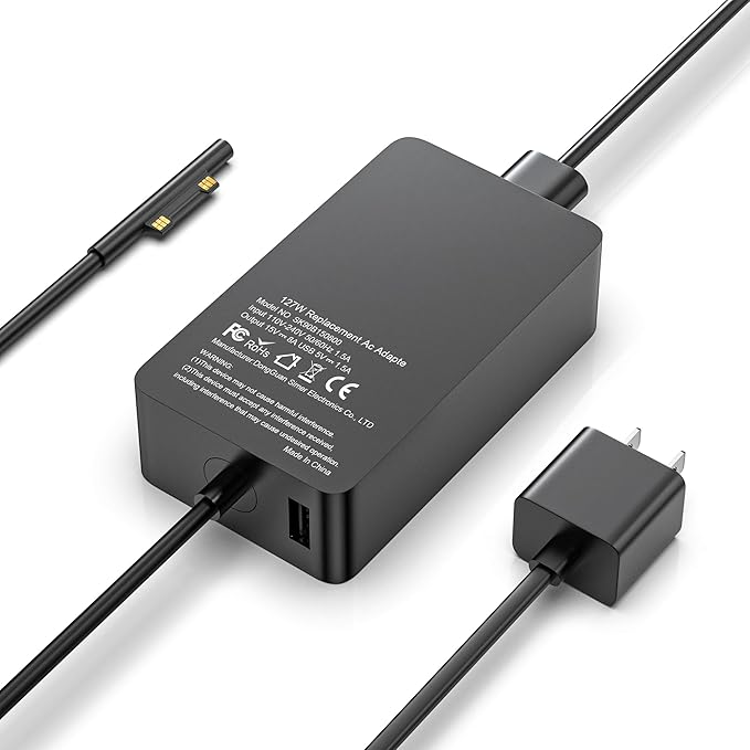 127W Surface Book Charger Compatible with Microsoft Surface Book 3 2 1, Surface Pro 10 9, 8, 7+, 7, 6, 5, 4, 3, X, Windows Surface Laptop/Go, Surface Laptop Studio 2, 1 Power Supply Cord by YBRUZRUB