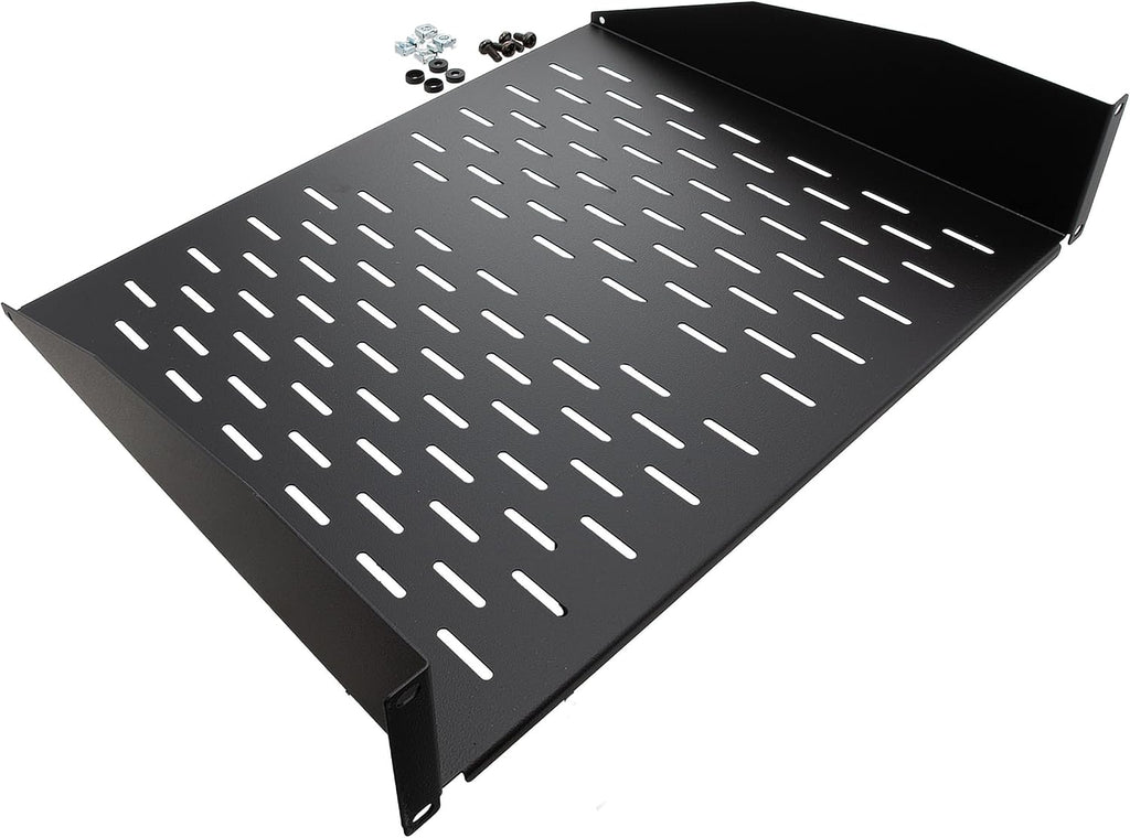 NavePoint 2U 19-Inch Universal Vented Rack Mount Cantilever Server Cabinet Shelf 14-Inches Deep Black - Image 4
