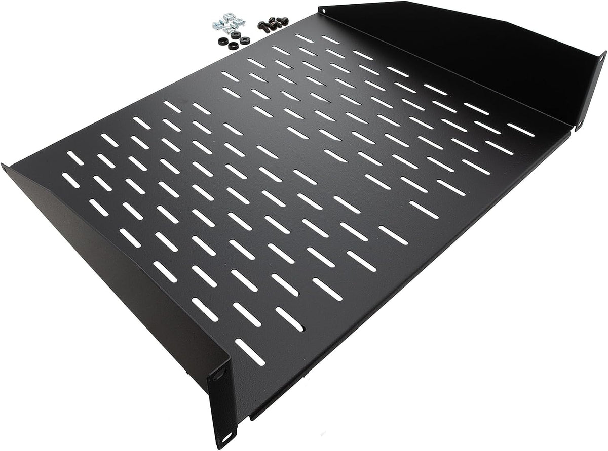 NavePoint 2U 19-Inch Universal Vented Rack Mount Cantilever Server Cabinet Shelf 14-Inches Deep Black - Image 4