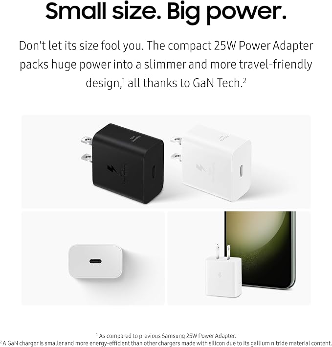SAMSUNG 25W Wall Charger Power Adapter with Cable, Super Fast Charging, Compact Design, Compatible with Galaxy and USB Type C Devices, White - Image 7