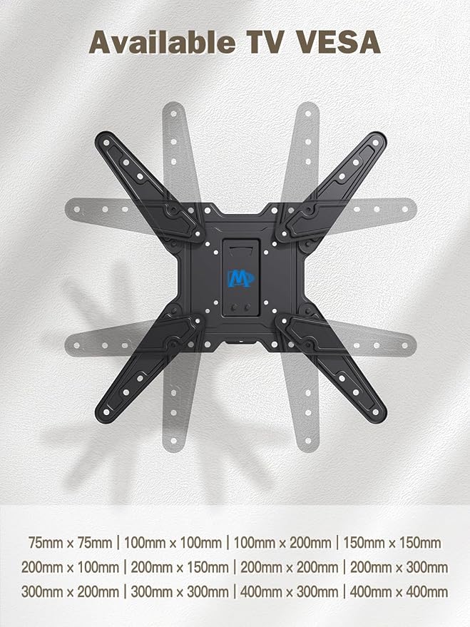 Mounting Dream TV Wall Mount Bracket for Most of 26-55 Inch LED, LCD, OLED and Plasma Flat Screen TV with Full Motion Swivel Articulating Arm up to VESA 400x400mm and 77 lbs, MD2393-MX - Image 3