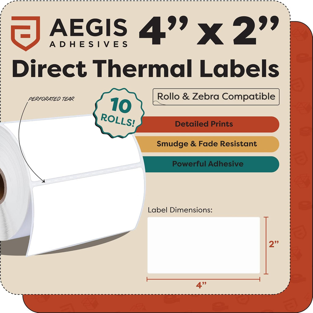 4" X 2" Direct Thermal Labels (7000 Count, 10 Rolls) - Image 2