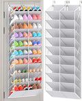 UVIAHOMI 20-30 Pairs Over the Door Shoe Organizer, Clear Pockets Hanging Shoe Storage for Closet, 10-Tier Door Shoes Rack, Handing Shoes Holder Fit All the Family's Sneakers, Boots, Heels, Light Grey by UVIAHOMIHOMEORGANIZER