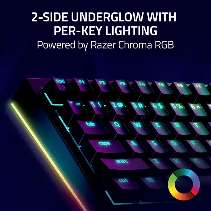 Razer BlackWidow V4 Pro 75% Wireless Gaming Keyboard, Orange Switches | Tactile & Quiet Switches, OLED Display, Hot Swappable, 4K Hz Wireless, Bluetooth, Command Dial, Chroma RGB, Razer Snap Tap - Image 6
