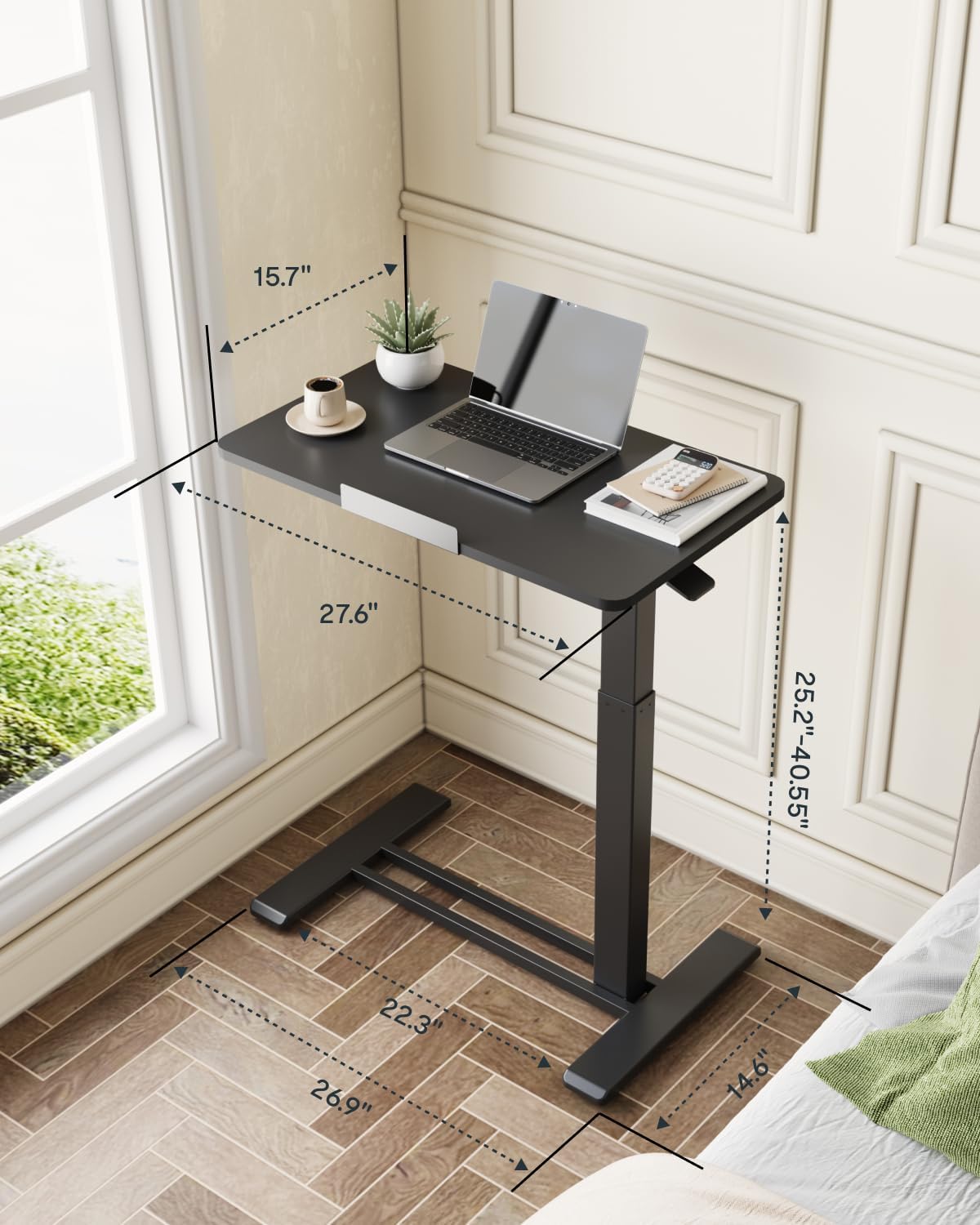 FLEXISPOT H7 PRO 55° Tiltable Mobile Overbed Table with Pneumatic Lift,28'' - Image 8
