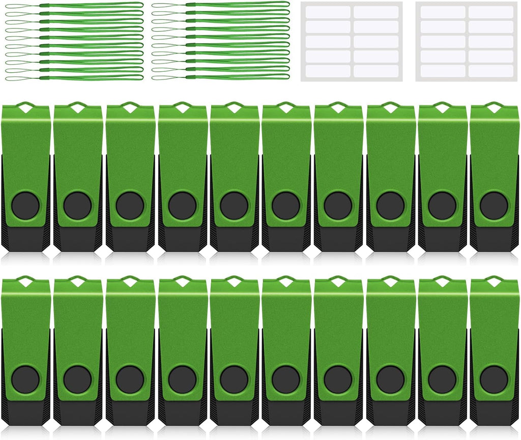 AGECASH 8GB Flash Drive 20 Pack Zip Drive USB 2.0 Thumb Drive Pack, Green by AGECASH A