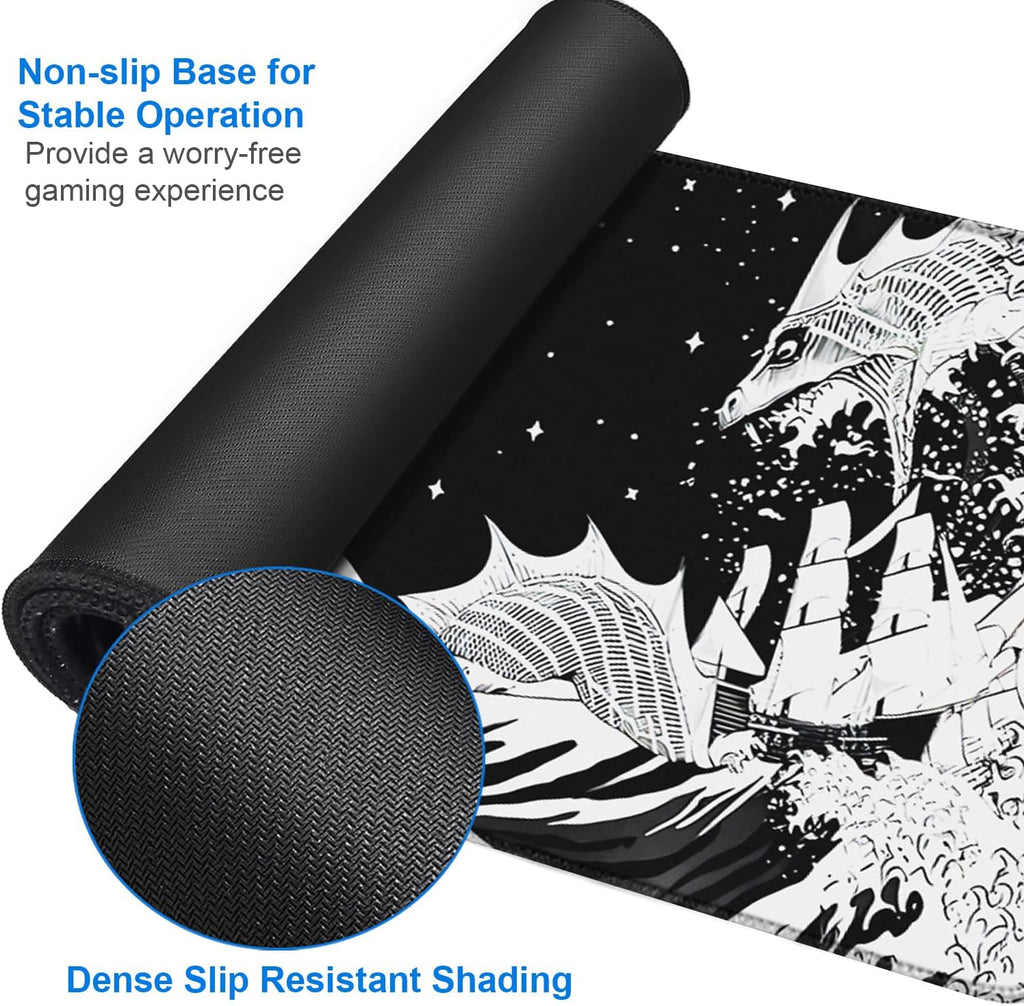 Gaming Mouse Pad, 31.5x15.7 inch Large Extended Computer Keyboard Mouse Mat, Water Resist Non-Slip Mousepad Rubber Base Long XXL Desk Mouse Pad for Gaming, Office & Home, Dragon - Image 4