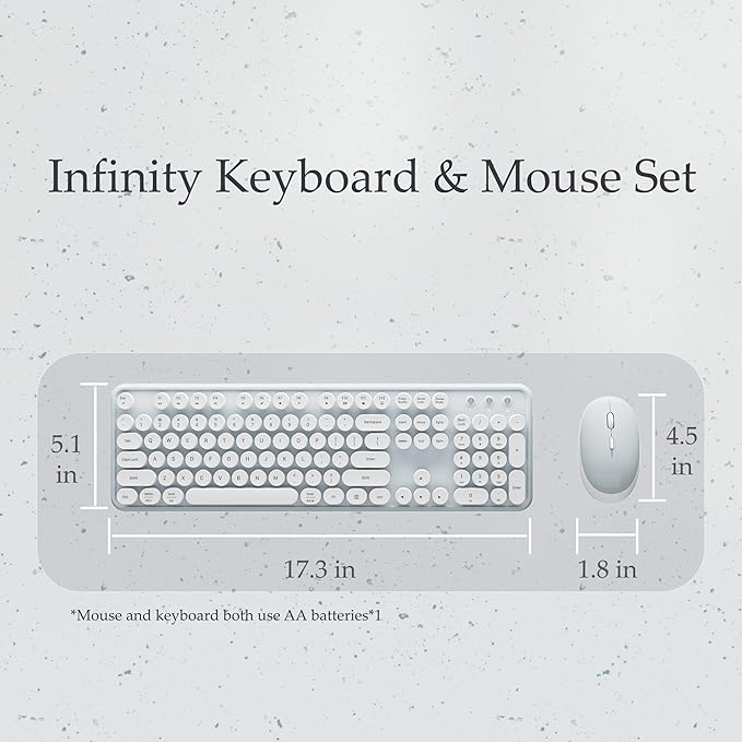 Colorful Wireless Keyboard and Mouse Combo Green White | Full-Sized Office Keyboard with Typewriter Flexible Keys, 2.4GHz Dropout-Free Connection, Optical Mouse for PC Laptop - Image 6