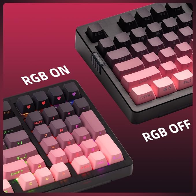 ZORNHER ZH980 Mechanical Keyboard Wireless,95% Pink Creamy Keyboard with Number Pad,Gaming Keyboard with Number Pad,Lighted Up PBT Keycaps,Creamy Sounding Linear Switches,Full Size - Image 8