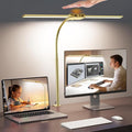 Syrinx LED Desk Lamp for Office Home, Dual Head Eye-Care Architect Lamp | Gesture/Wired Control, Flexible Neck, Bright Desk Light with Memory/Timer, 50 Lighting Modes for Study, Drafting, Gold by Syrinx