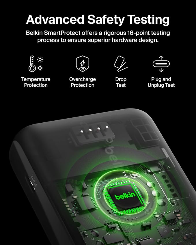 Belkin 20000mAh 30W USB C Power Bank, Portable Charger for iPhone & iPad | Fast Charging, Integrated USB C Cable, Eatra USB C Port, iPhone 17, iPad, Samsung Galaxy S26, Charge 2 Devices - Image 3